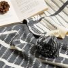 REGINA – couverture tricotée à la mode moderne, douce et moelleuse, en coton, avec pompon à rayures, décoration de lit pour la maison, couette chaude 3