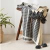 REGINA – couverture tricotée à la mode moderne, douce et moelleuse, en coton, avec pompon à rayures, décoration de lit pour la maison, couette chaude 1